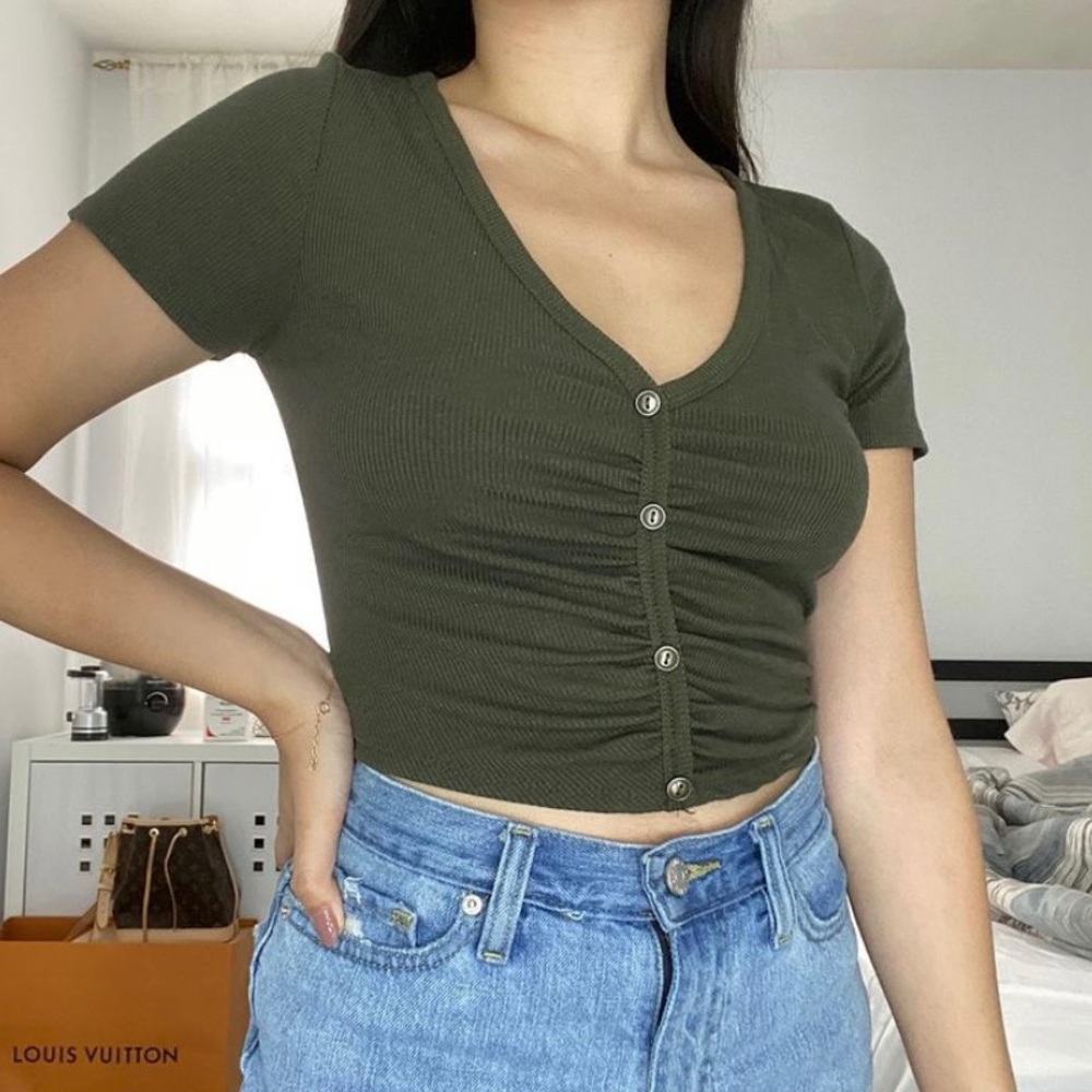 Olive crop top